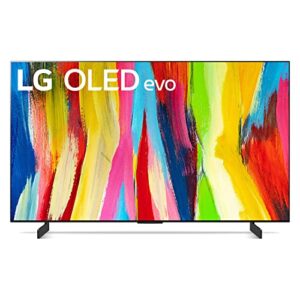 LG 42-Inch Class OLED evo C2 Series Alexa built-in 4K Smart TV, 120Hz Refresh Rate, AI-Powered 4K, Dolby Vision IQ and Dolby Atmos, WiSA Ready, Cloud Gaming (OLED42C2PUA, 2022)