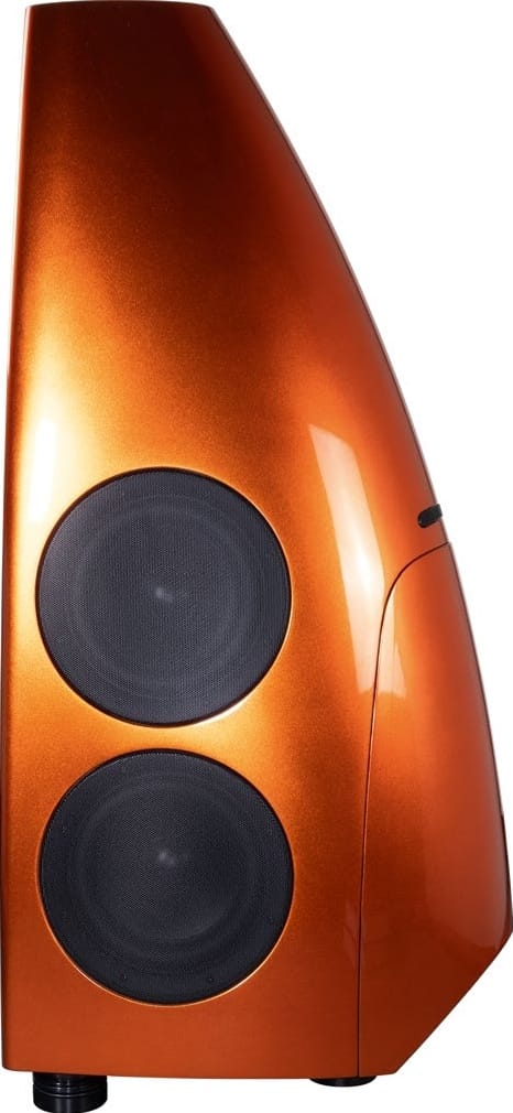 The DSP 9’s sleek casing features dual 20 cm woofers on each side, with paint inspired by and applied by McLaren