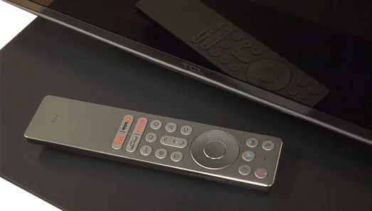 The included smart remote feels premium with its metal finish, rivaling more expensive TV models