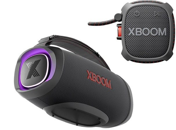 One size larger (left) and smaller (right): the current LG XBoom Go speaker lineup.