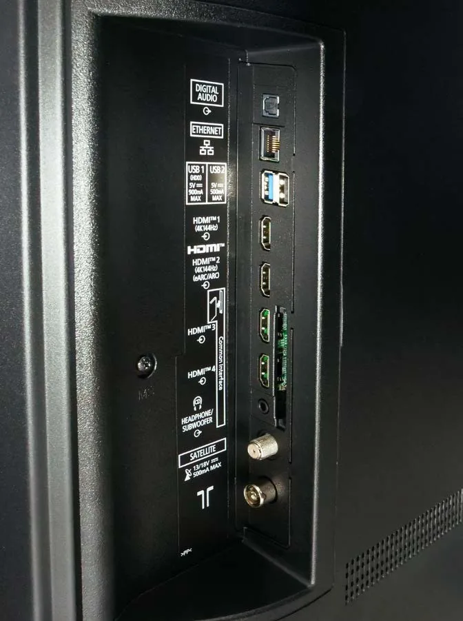 Panasonic TV-55W93A Connections Panel